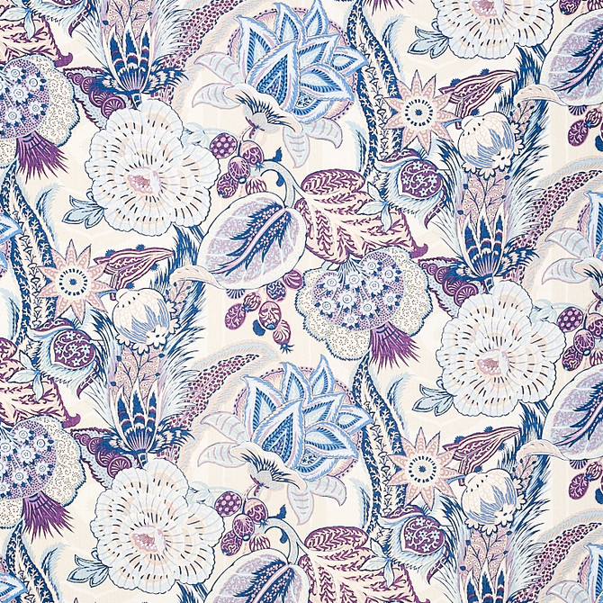 Schumacher Fabric Zanzibar Linen Print Hyacinth 173523 SCHUMACHER CLASSICS LINEN 100% THAILAND </p><p>Repeat: Horizontal: 29" (74CM) and Vertical: 29 1/2" (75CM) 58 - My Fabric Connection -