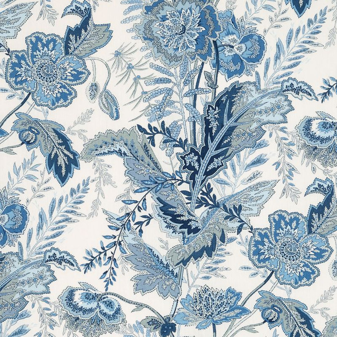 Schumacher Fabric Sandoway Vine Delft 174544 Schumacher-Classics 100% Linen - Horizontal: 18 and Vertical: 27 54 - My Fabric Connection -