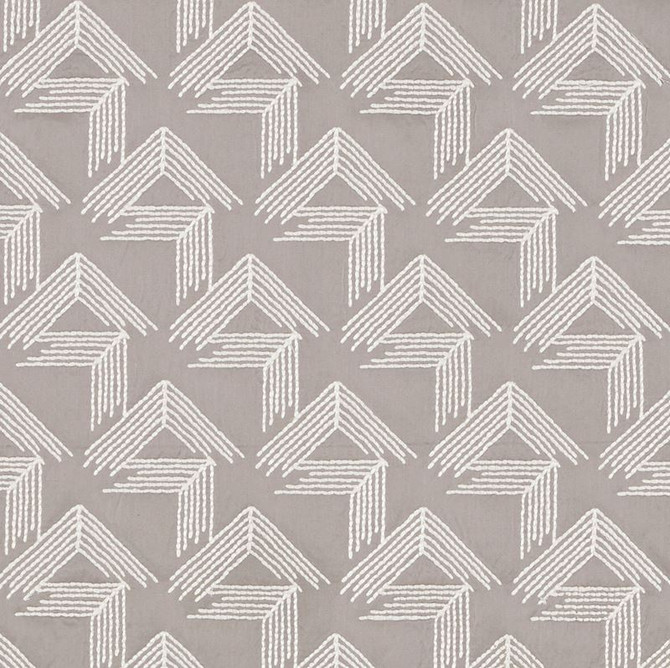 Schumacher Fabric V Step Pale Grey 69434 Miles-Redd 38% Cotton, 30% Spun, 26% Polywadding, 6% Spun Martindale 16,000 Horizontal: 2 and Vertical: 6.25 50.625 - My Fabric Connection -