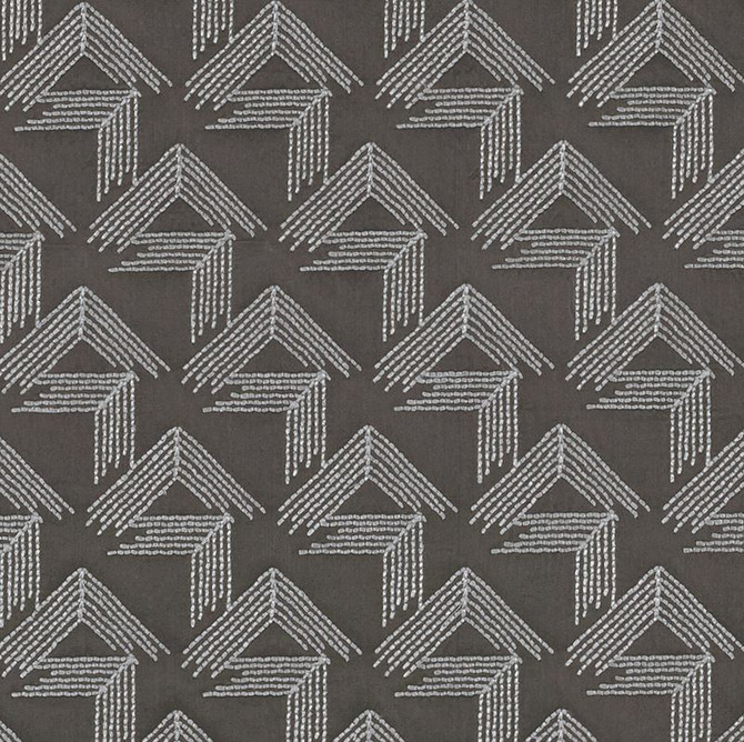 Schumacher Fabric V Step Charcoal 69433 Miles-Redd 38% Cotton, 30% Spun, 26% Polywadding, 6% Spun Martindale 16,000 Horizontal: 2 and Vertical: 6.25 50.625 - My Fabric Connection -