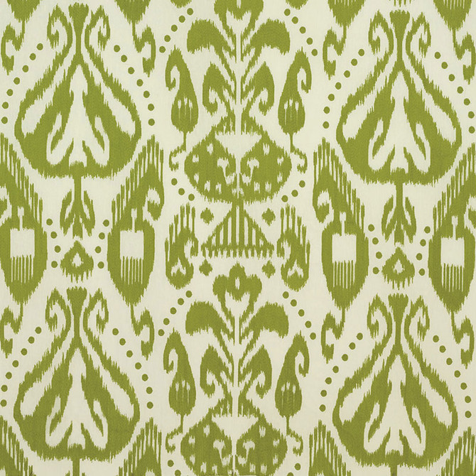 Schumacher Fabric Kiva Embroidered Ikat Grass 69483 IKAT COLLECTION LINEN 75% SPUN POLYESTER 25% INDIA </p><p>Repeat: Horizontal: 25 3/4" (65CM) and Vertical: 22 1/4" (57CM) 51.875 - My Fabric Connection -