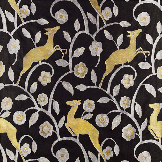 Schumacher Fabric Les Gazelles Au Bois Noir 68910 125TH ANNIVERSARY See Sample ITALY - </p><p>Repeat: Horizontal: 26" (66CM) and Vertical: 38 5/8" (98CM) 55" (140CM) - My Fabric Connection -