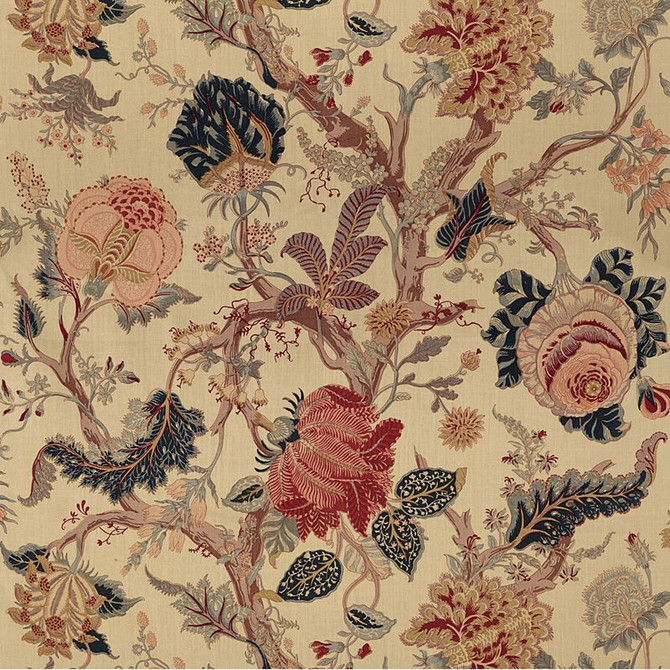 Schumacher Fabric Indian Arbre Tea 175780 Schumacher-Classics 100% Linen - Horizontal: 52 and Vertical: 46 52 - My Fabric Connection -