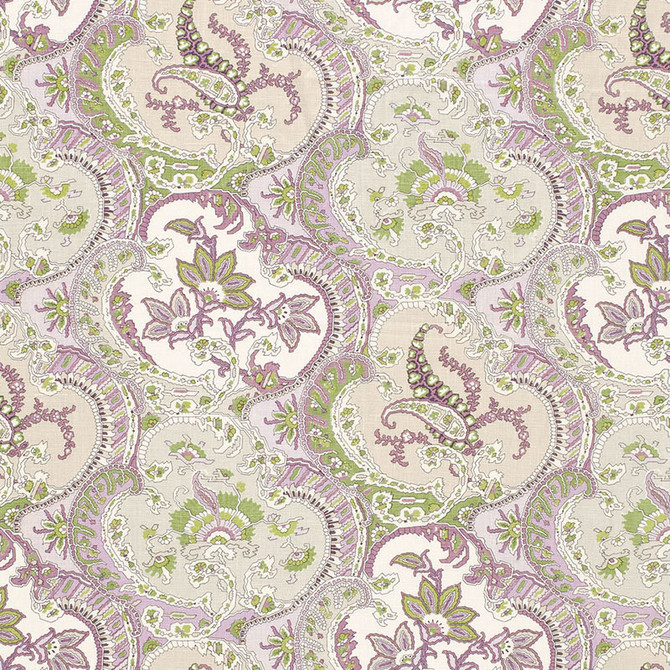 Schumacher Fabric Pickfair Paisley Lilac 175551 TIMOTHY CORRIGAN See Sample THAILAND - </p><p>Repeat: Horizontal: 8 3/4" (22CM) and Vertical: 26 1/4" (67CM) 52 1/2" WIDE (133 CM) - My Fabric Connection -