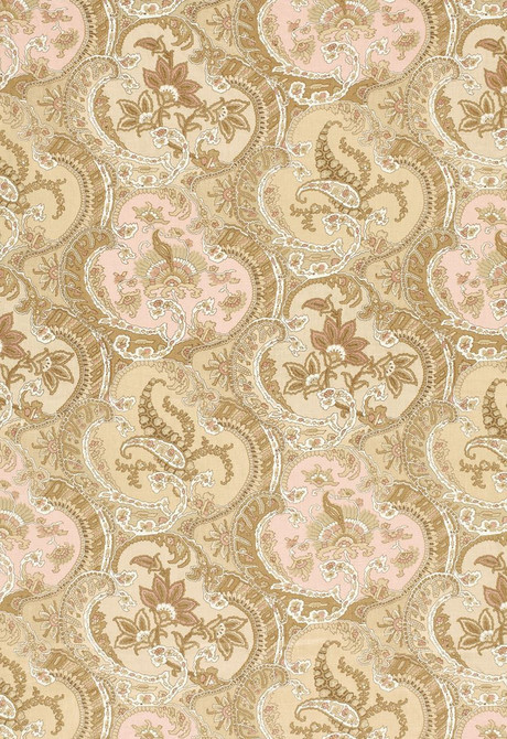 Schumacher Fabric Pickfair Paisley Camel 175552 Timothy-Corrigan 100% Linen - Horizontal: 8.75 and Vertical: 26.25 52.5 - My Fabric Connection -