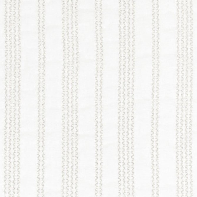 Schumacher Fabric Piero Stripe Embroidery Pearl 67880 ESSENTIALS: SHEERS & CASEMENTS II See Sample INDIA . </p><p>Repeat: Horizontal: 7 3/8" (19CM) and Vertical: 5/8" (2CM) 51 1/2" WIDE (131CM) - My Fabric Connection -