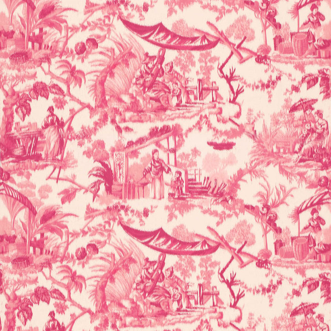 Schumacher Fabric Pavillon Chinois Peony 175100 PRINTS F12 COTTON 100% ITALY </p><p>Repeat: Horizontal: 54 3/4" (139CM) and Vertical: 34" (86CM) 54.625 - My Fabric Connection -