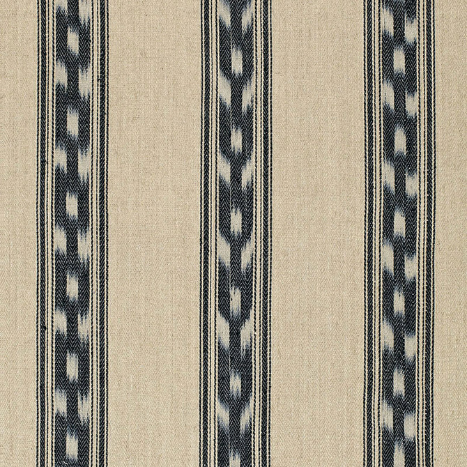 Schumacher Fabric Mojave Ikat Stripe Ebony 67510 IKAT COLLECTION LINEN 65% JUTE 35% INDIA MARTINDALE 30,000 </p><p>Repeat: Horizontal: 9" (23CM) and Vertical: 4 1/4" (11CM) 53.5 - My Fabric Connection -