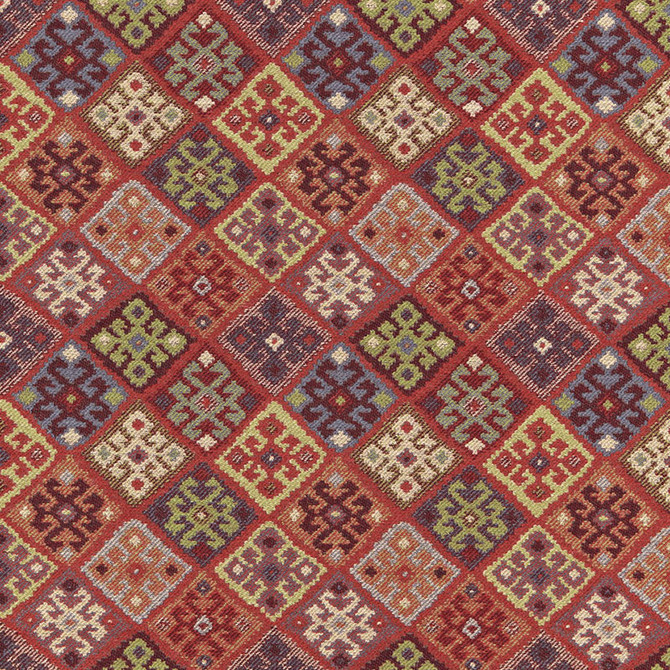 Schumacher Fabric Kilim Weave Carmine 67142 LUXE LODGE See Sample BELGIUM HEAVY DUTY </p><p>Repeat: Horizontal: 10 3/4" (27CM) and Vertical: 13 3/4" (35CM) 53 1/2" WIDE (136CM) - My Fabric Connection -