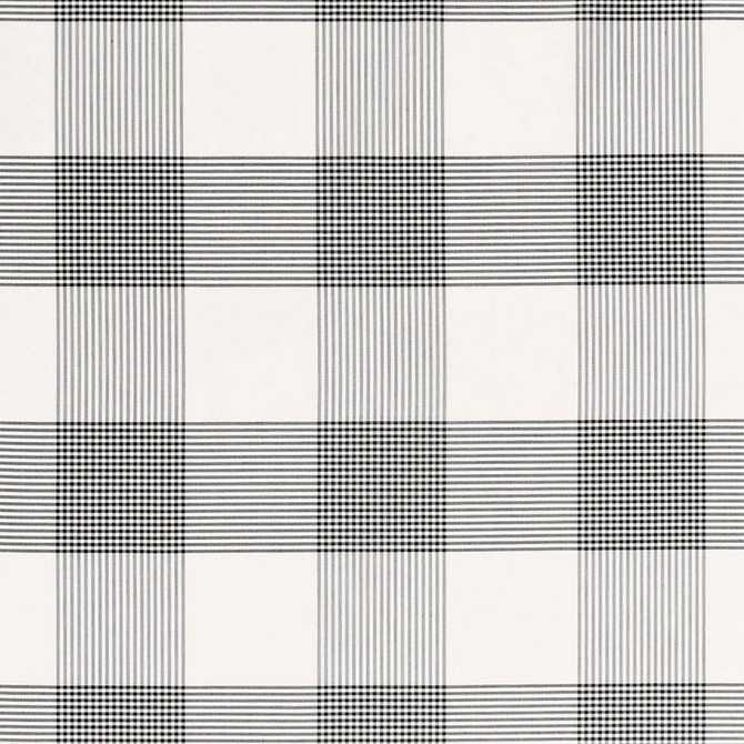 Schumacher Fabric Antigua Plaid Jet 68035 CALYPSO PLAIDS & CHECKS See Sample INDIA LIGHT DUTY </p><p>Repeat: Horizontal: 8 7/8" (23CM) and Vertical: 8 7/8" (23CM) 53 1/2" WIDE (136CM) - My Fabric Connection -