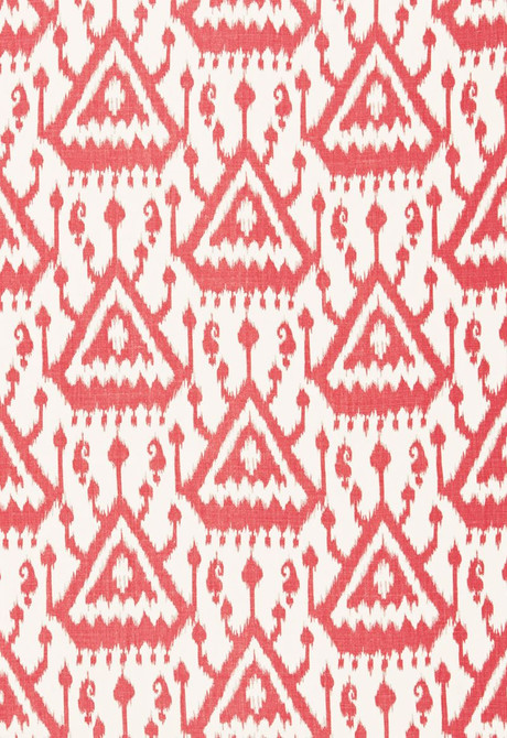 Schumacher Fabric Vientiane Ikat Coral 175020 Print-Happy 100% Linen - Horizontal: 6.75 and Vertical: 12.625 54 - My Fabric Connection -