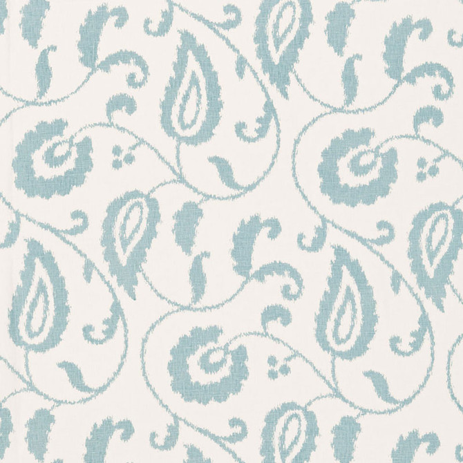 Schumacher Fabric Malacca Ikat Vine Lake 175012 CLASSIC PRINTS S12 See Sample INDIA NOT APPLICABLE </p><p>Repeat: Horizontal: 9" (23CM) and Vertical: 24" (61CM) 54" WIDE (137CM) - My Fabric Connection -