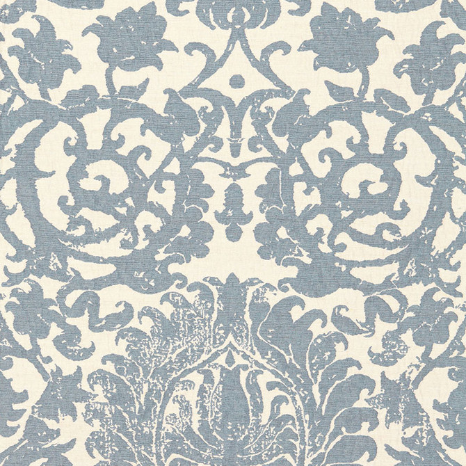 Schumacher Fabric Arezzo Linen Damask Azure 66361 PALAZZO See Sample ITALY MEDIUM DUTY </p><p>Repeat: Horizontal: 25 1/2" (65CM) and Vertical: 30" (76CM) 51" WIDE (130CM) - My Fabric Connection -