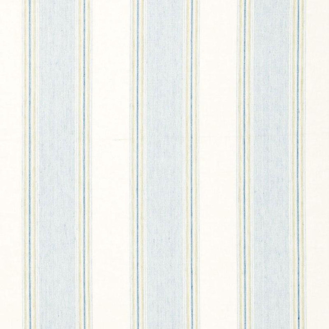 Schumacher Fabric Savannah Linen Stripe Chambray 66082 Sea Island Stripe 7.62" - My Fabric Connection -