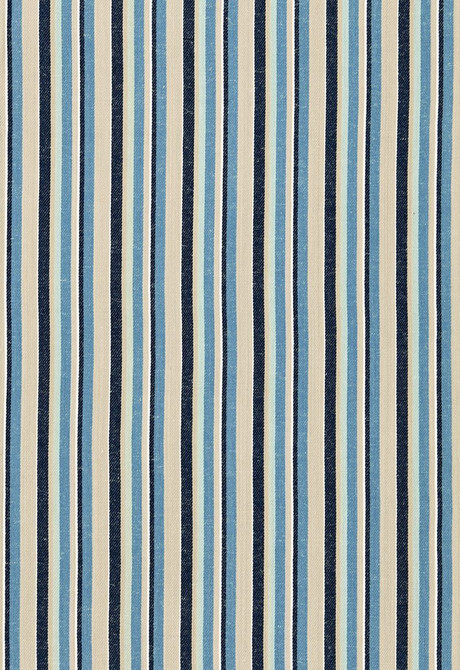 Schumacher Fabric Kiawah Stripe Indigo 66030 Sea-Island-Stripes 58% Cotton, 42% Jute Martindale 31,000 Horizontal: 4.125 and Vertical: - 53.25 - My Fabric Connection -