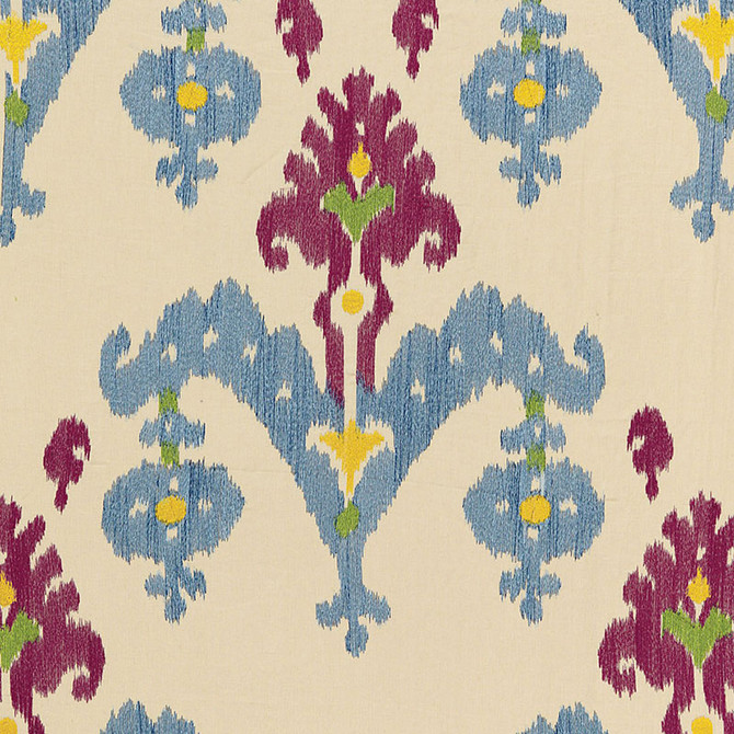Schumacher Fabric Raja Embroidery Jewel 65812 MARTYN LAWRENCE BULLARD See Sample INDIA . </p><p>Repeat: Horizontal: 12 5/8" (32CM) and Vertical: 29 1/2" (75CM) 51 1/4" WIDE (130CM) - My Fabric Connection -