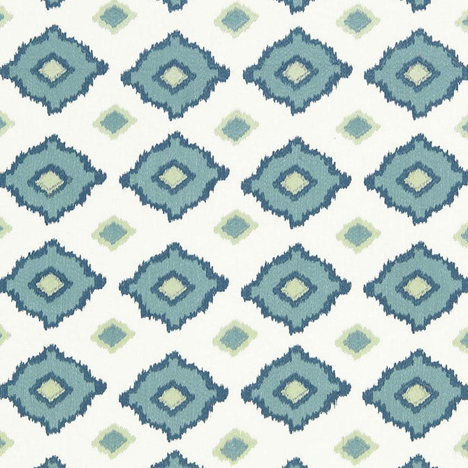 Schumacher Fabric Sikar Embroidery Sky 65782 Martyn Lawrence Bullard 5.75" - My Fabric Connection -
