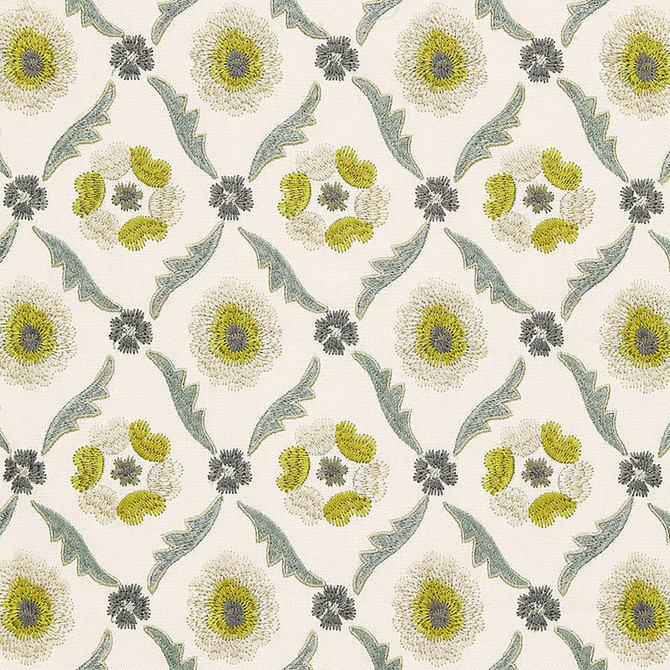 Schumacher Fabric Claremont Embroidery Chartreuse 65741 CHROMA LINEN 61% VISCOSE RAYON 39% INDIA MARTINDALE 8,000 </p><p>Repeat: Horizontal: 4 3/4" (12CM) and Vertical: 6 1/4" (16CM) 51.25 - My Fabric Connection -