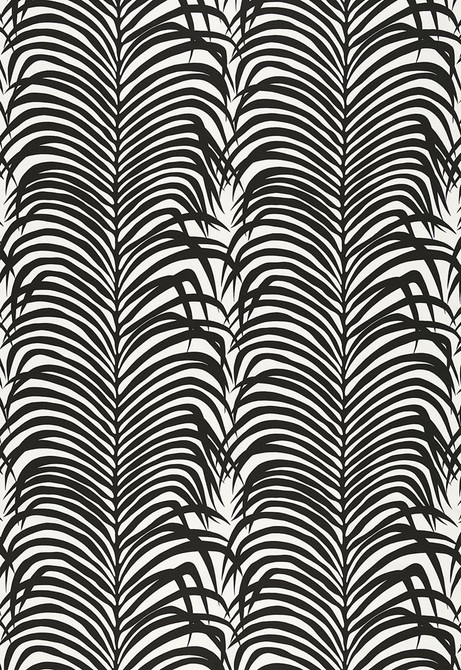 Schumacher Fabric Zebra Palm Ebony 174872 Good-Vibrations 55% Linen, 45% Cotton - Horizontal: 27 and Vertical: 35 54 - My Fabric Connection -