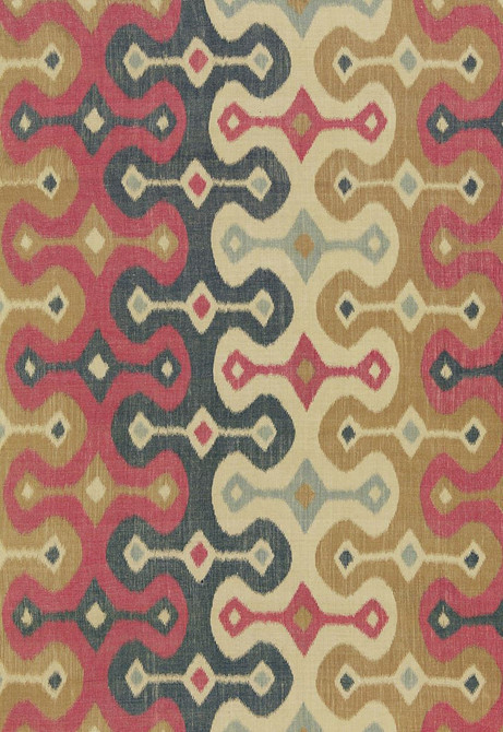Schumacher Fabric Darya Ikat Spice 174831 Martyn-Lawrence-Bullard 55% Cotton, 45% Linen Wyzenbeek 20,000 Horizontal: 26.5 and Vertical: 15.25 53 - My Fabric Connection -