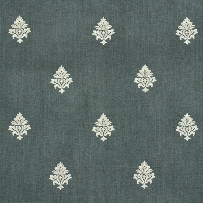 Schumacher Fabric Lorenzo Embroidery Midnight 64721 Chroma 5.12" - My Fabric Connection -