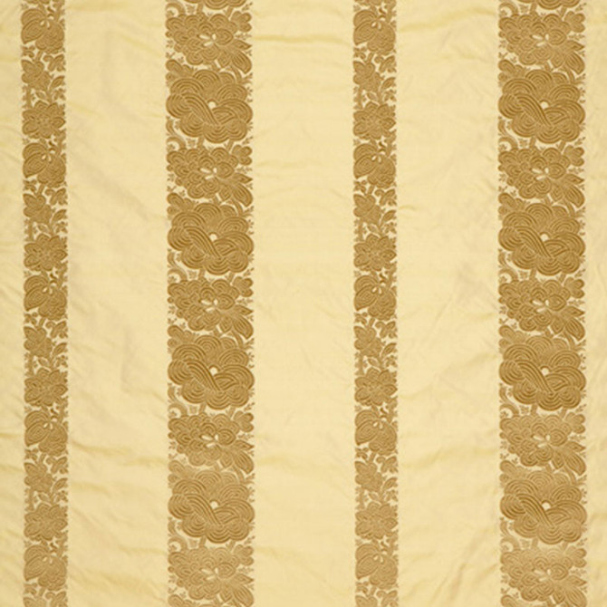 Schumacher Fabric Mandarin Silk Stripe Gold Dust 64434 CLASSIC WOVENS See Sample INDIA LIGHT DUTY </p><p>Repeat: Horizontal: 13 3/8" (34CM) and Vertical: 5 3/8" (14CM) 54" WIDE (137CM) - My Fabric Connection -