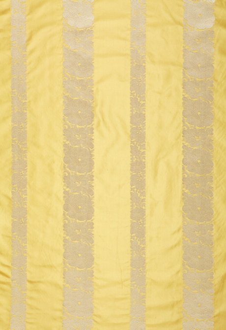 Schumacher Fabric Mandarin Silk Stripe Sunlight 64430 COLLECTION-NAME-TBA-64430 100% Silk Martindale 3,000 Horizontal: 13.375 and Vertical: 5.375 54 - My Fabric Connection -