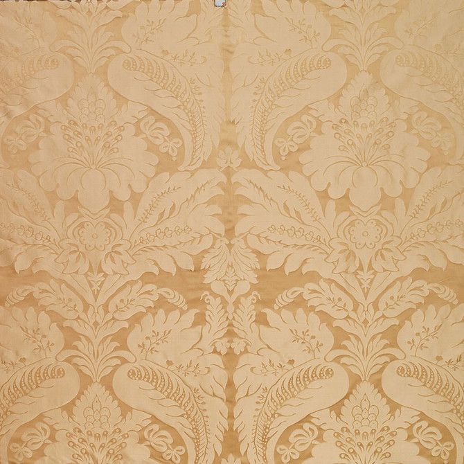 Schumacher Fabric Bennet Silk Damask Travertine 63733 PEMBERLEY SILKS DUPIONI SILK 65% SILK 35% INDIA </p><p>Repeat: Horizontal: 27" (69CM) and Vertical: 31 1/4" (79CM) 54 - My Fabric Connection -