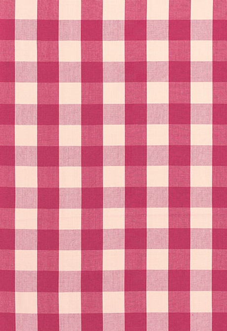 Schumacher Fabric Camden Cotton Check Raspberry 63035 Chroma 100% Cotton Martindale 7,500 Horizontal: 3 and Vertical: 3 54 - My Fabric Connection -