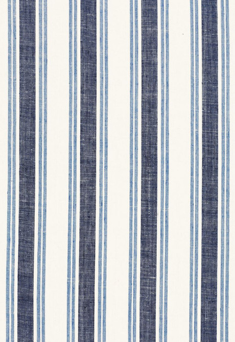 Schumacher Fabric Leah Linen Stripe Sail 3485003 Sea-Island-Stripes 100% Linen Martindale 20,000 Horizontal: 4.75 and Vertical: - 56.5 - My Fabric Connection -