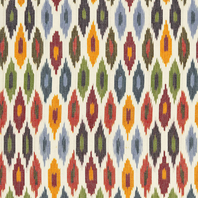 Schumacher Fabric Sunara Ikat Spice 3471001 CHROMA COTTON 100% INDIA </p><p>Repeat: Horizontal: 6 3/4" (17CM) and Vertical: 10 1/8" (26CM) 54 - My Fabric Connection -