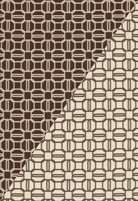 Schumacher Fabric Emerald Cut Mink & Ivory 2643901 Tessera 100% Cotton - Horizontal: 4.5 and Vertical: 4.5 54 - My Fabric Connection -