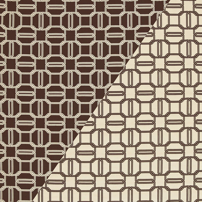 Schumacher Fabric Emerald Cut Mink & Ivory 2643901 TESSERA I SMALL PATTERNS COTTON 100% UNITED STATES OF AMERICA </p><p>Repeat: Horizontal: 4 1/2" (11CM) and Vertical: 4 1/2" (11CM) 54 - My Fabric Connection -