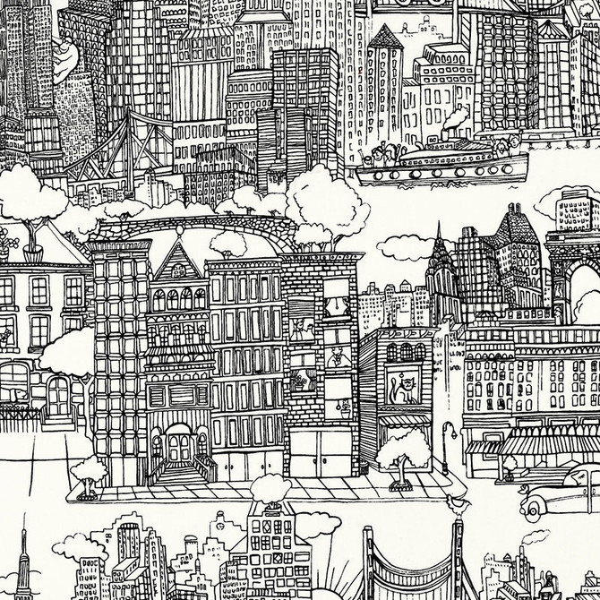 Schumacher Fabric New York New York Black And White 2643410 DW-SPRING 2004 COLLECTION See Sample UNITED STATES OF AMERICA MEDIUM DUTY </p><p>Repeat: Horizontal: 27" (69CM) and Vertical: 25" (64CM) 54" WIDE (137CM) - My Fabric Connection -