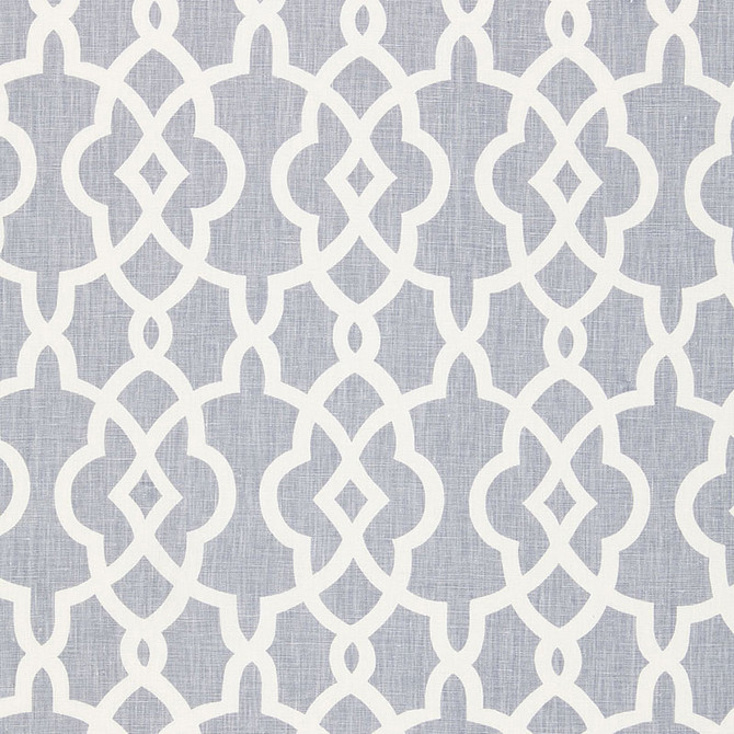 Schumacher Fabric Summer Palace Fret Wisteria 174592 CLASSIC PRINTS See Sample CHINA MEDIUM DUTY </p><p>Repeat: Horizontal: 27" (69CM) and Vertical: 8" (20CM) 54" WIDE (137CM) - My Fabric Connection -