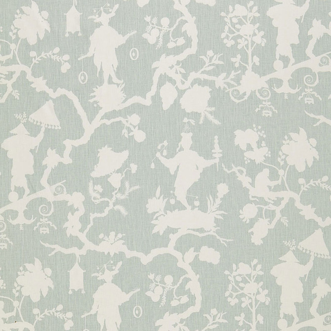 Schumacher Fabric Shantung Silhouette Print Mineral 174580 CLASSIC PRINTS See Sample CHINA MEDIUM DUTY </p><p>Repeat: Horizontal: 27" (69CM) and Vertical: 25 1/4" (64CM) 54" WIDE (137CM) - My Fabric Connection -