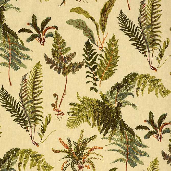 Schumacher Fabric Les Fougeres Antique 174092 SCHUMACHER CLASSICS LINEN 100% BELGIUM </p><p>Repeat: Horizontal: 18" (46CM) and Vertical: 25 1/4" (64CM) 54 - My Fabric Connection -