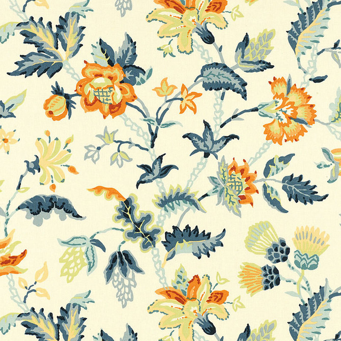 Schumacher Fabric Alana Floral Vine Apricot 173692 CLASSIC PRINTS LINEN 52% COTTON 48% UNITED KINGDOM </p><p>Repeat: Horizontal: 27" (69CM) and Vertical: 20" (51CM) 54 - My Fabric Connection -