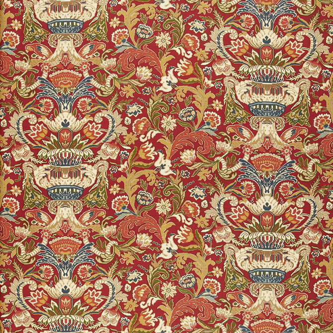 Schumacher Fabric Egerton Tapestry Print Scarlet 173621 ARCHIVE / LINEN PRINTS See Sample FRANCE . </p><p>Repeat: Horizontal: 28 3/4" (73CM) and Vertical: 23 5/8" (60CM) 57 1/2" WIDE (146CM) - My Fabric Connection -