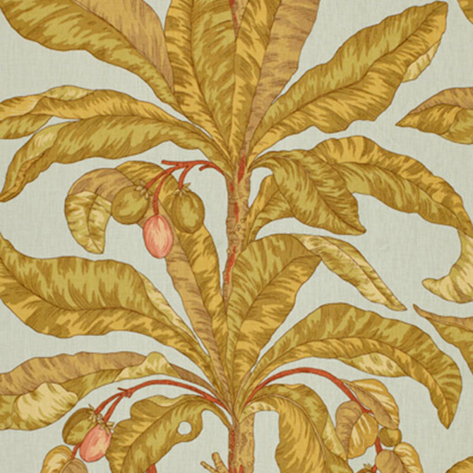 Schumacher Fabric Blair House Palm Ii Sea Breeze 173590 SCHUMACHER PRINTS LINEN 100% CZECH REPUBLIC </p><p>Repeat: Horizontal: 27" (69CM) and Vertical: 36" (91CM) 54 - My Fabric Connection -