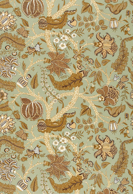Schumacher Fabric Jaipur Tree Robin's Egg 173541 Classic-Prints 69% Linen, 31% Cotton - Horizontal: 50 and Vertical: 38.5 50 - My Fabric Connection -
