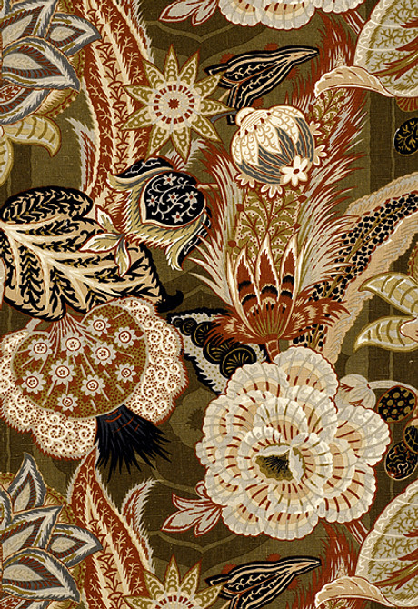 Schumacher Fabric Zanzibar Linen Print Sandalwood 173522 Schumacher-Classics 100% Linen - Horizontal: 29 and Vertical: 29.5 58 - My Fabric Connection -