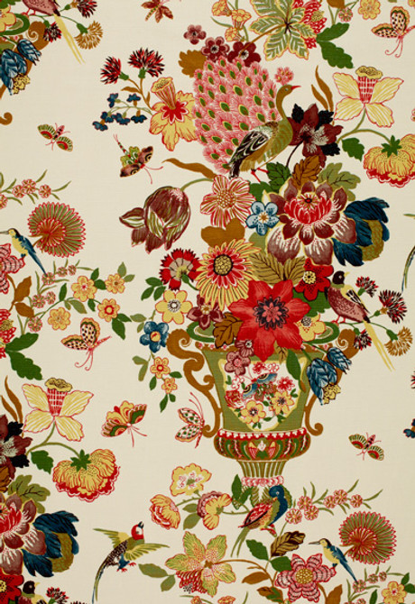 Schumacher Fabric Lansdale Bouquet Spring 173070 Schumacher-Classics 57% Linen, 43% Cotton - Horizontal: 24.5 and Vertical: 49.5 48.5 - My Fabric Connection -