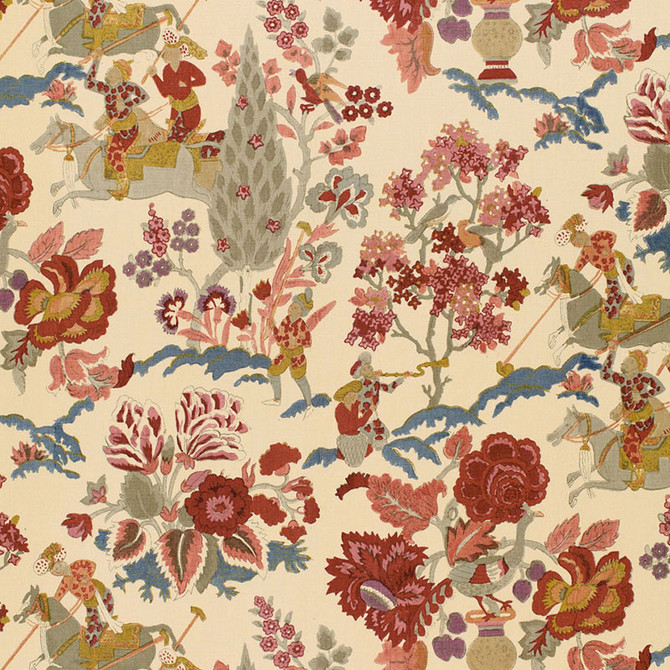 Schumacher Fabric Persian Lancers Document 173012 SCHUMACHER CLASSICS LINEN 100% UNITED KINGDOM </p><p>Repeat: Horizontal: 12 1/2" (32CM) and Vertical: 30" (76CM) 49 - My Fabric Connection -