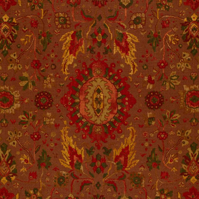 Schumacher Fabric Jahanara Carpet Spice Brown 172791 Classic Prints 26.75" - My Fabric Connection -