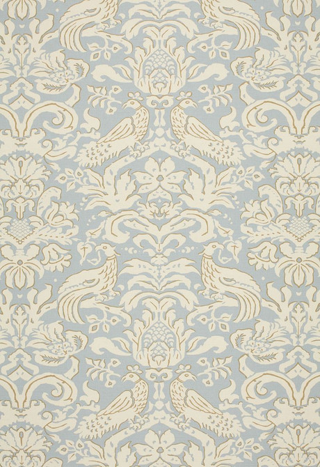 Schumacher Fabric Aldwyn Damask Robin's Egg 1328000 COLLECTION-NAME-TBA-1328000 52% Linen, 48% Cotton - Horizontal: 27 and Vertical: 27 54 - My Fabric Connection -