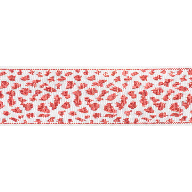 Schumacher Fabric Leopard Tape Red 75853 INDOOR/OUTDOOR PRINTS & WOVENS III See Sample UNITED KINGDOM - </p><p>Repeat: Horizontal: 2 1/8" (5CM) and Vertical: - 2" (5CM) - My Fabric Connection -