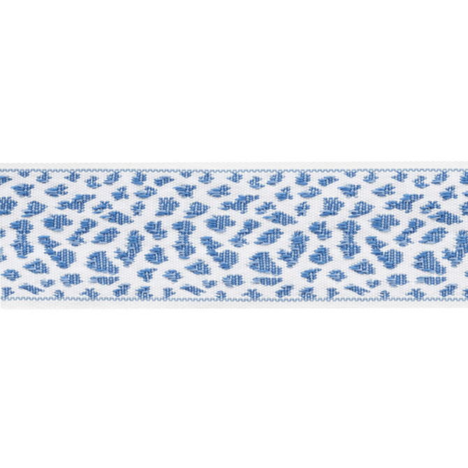 Schumacher Trim Leopard Tape Blue 75850 INDOOR/OUTDOOR PRINTS & WOVENS III POLYOLEFIN 100% UNITED KINGDOM </p><p>Repeat: Horizontal: 2 1/8" (5CM) and Vertical: 2 - My Fabric Connection -