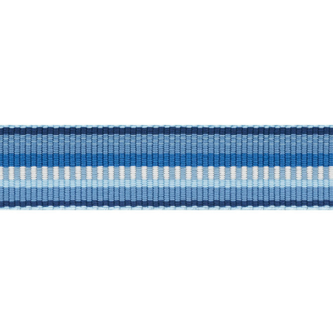Schumacher Fabric Primavera Tape Narrow Sea 75981 Indooroutdoor-Prints-Wovens-Iii 100% Polyolefin - Horizontal: 1/8- and Vertical: - 1.25 - My Fabric Connection -