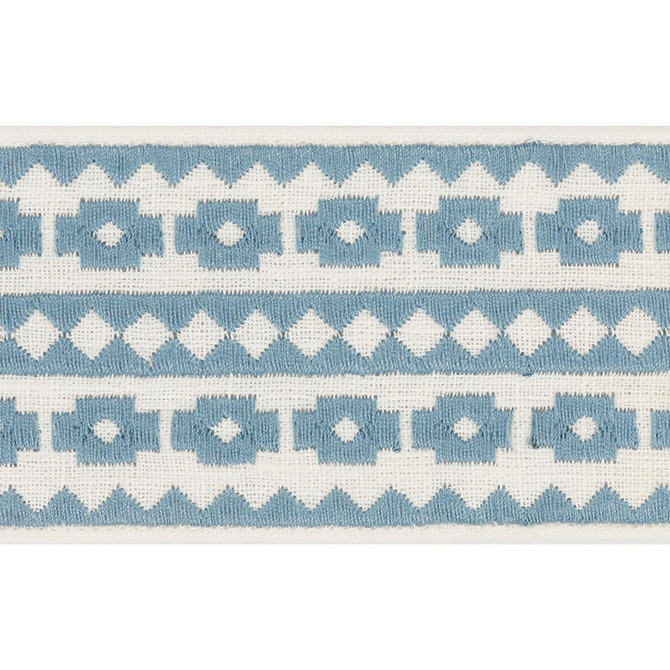 Schumacher Trim Talitha Tape Sky 70643 BOHEMIA LINEN 85% SPUN POLYESTER 15% INDIA </p><p>Repeat: Horizontal: 3/4" (2CM) and Vertical: 2.75 - My Fabric Connection -